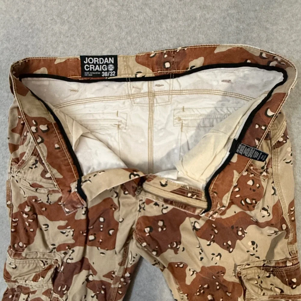 Jordan Craig Mens Desert‎ Chocolate Chip Camo Cargo Pants Tan Brown 38x32